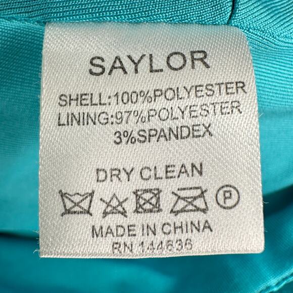 SAYLOR x Revolve | Large | Persephone Sequin Fringe Crop Halter Top in Teal - Picture 11 of 11